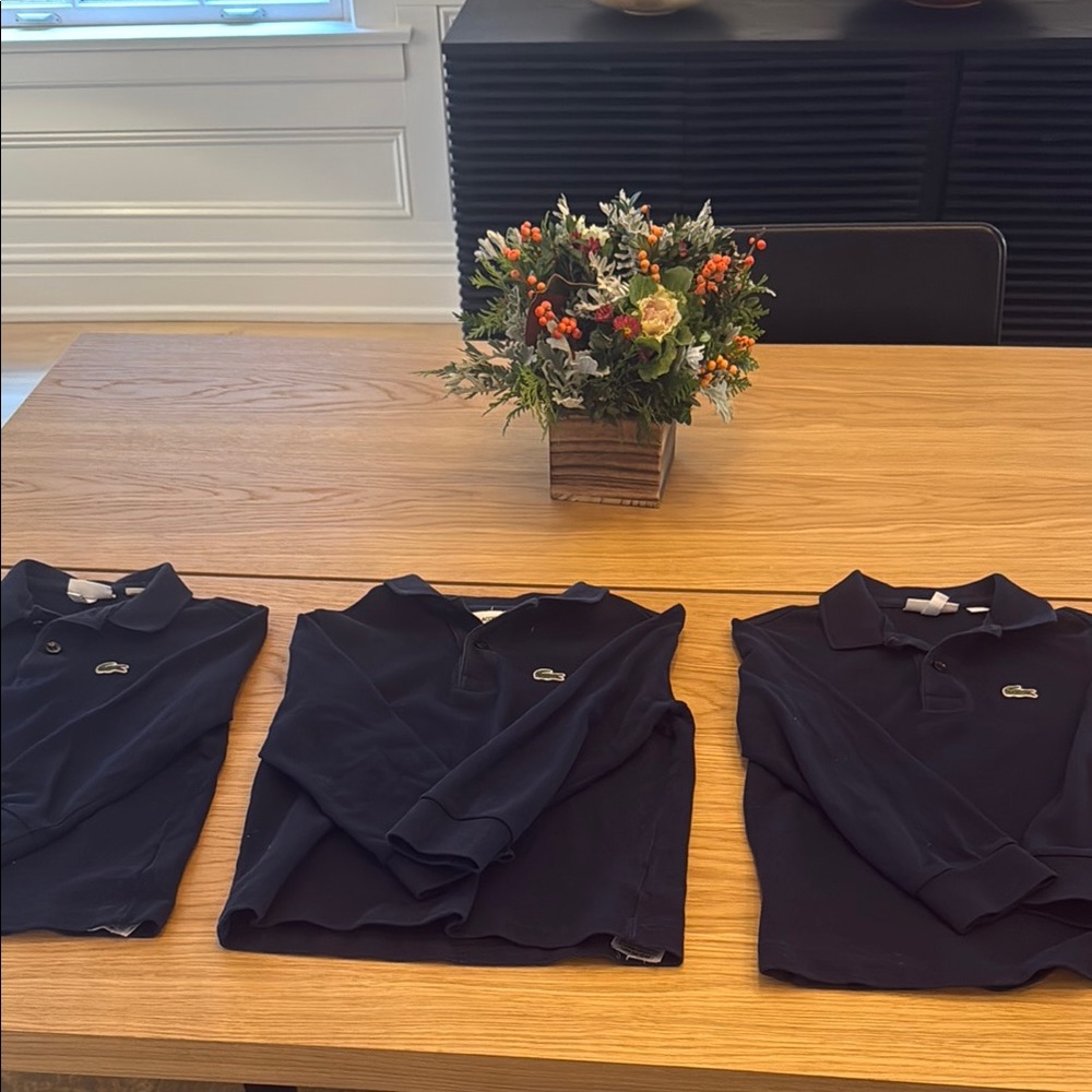 Lacoste Navy Blue Polo Shirts 3 Count